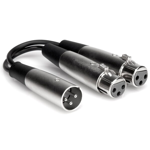 Main product image for Hosa YXF-119 Dual Female XLR to Male XLR Y-Cable 6"241-9057